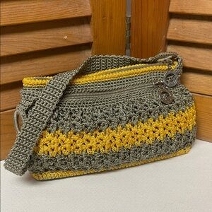 Mini Crochet Bag in Yellow and Taupe